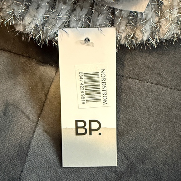 BP (Nordstrom) Silver Sparkly Knit Beanie with Black Pom Pom - NWT - Never Worn - Picture 6 of 6